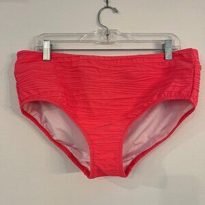 Coral high cut leg textured swim bottoms by LandEnd